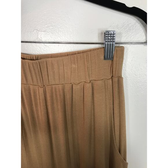 Vada Winter x Maverick Womens Pants Wide Leg Tan Casual Lounge Boho Minimalist - Picture 4 of 8